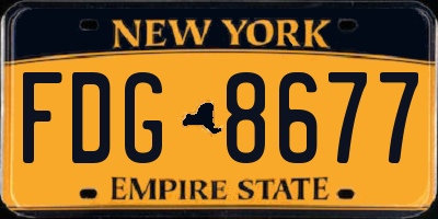 NY license plate FDG8677