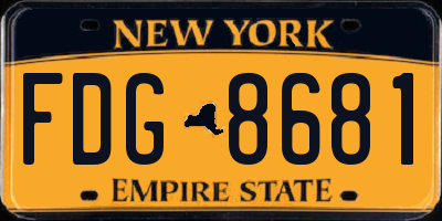 NY license plate FDG8681