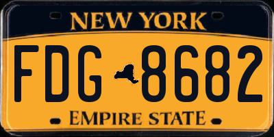 NY license plate FDG8682