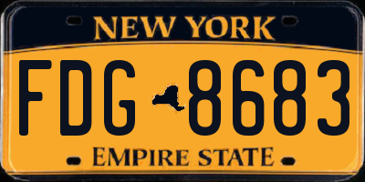 NY license plate FDG8683
