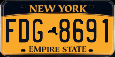 NY license plate FDG8691