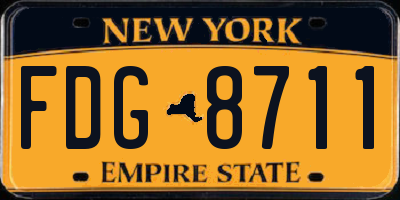 NY license plate FDG8711
