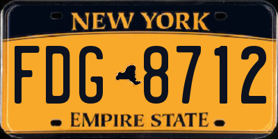 NY license plate FDG8712