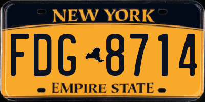 NY license plate FDG8714