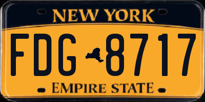 NY license plate FDG8717