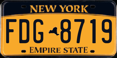 NY license plate FDG8719