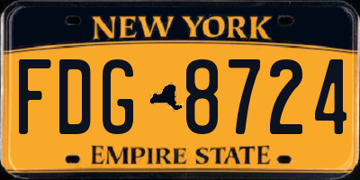 NY license plate FDG8724
