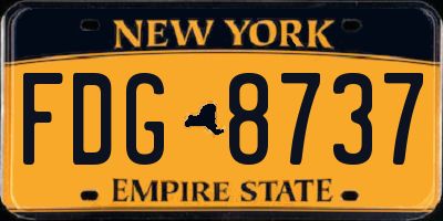 NY license plate FDG8737