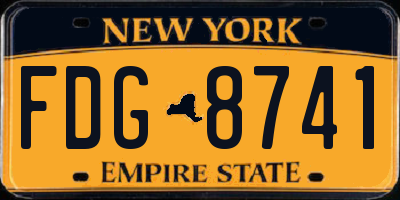 NY license plate FDG8741