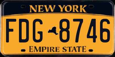 NY license plate FDG8746
