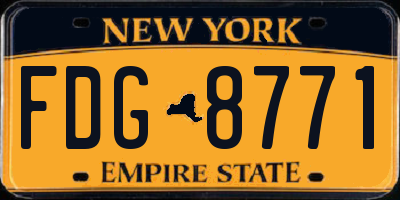 NY license plate FDG8771