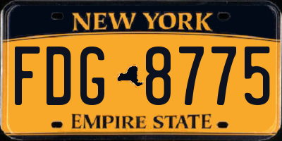 NY license plate FDG8775