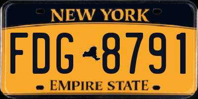 NY license plate FDG8791
