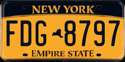 NY license plate FDG8797