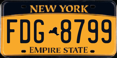 NY license plate FDG8799