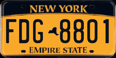 NY license plate FDG8801