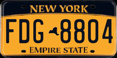 NY license plate FDG8804