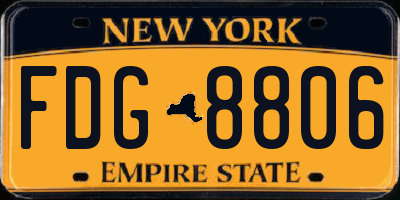 NY license plate FDG8806