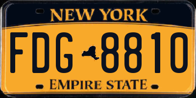 NY license plate FDG8810