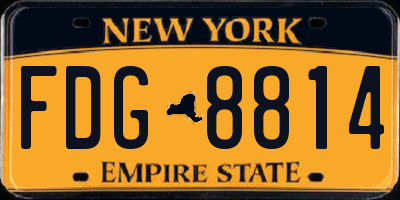 NY license plate FDG8814