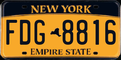 NY license plate FDG8816