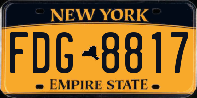 NY license plate FDG8817
