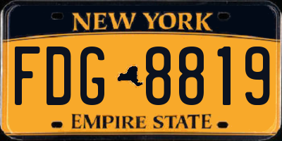 NY license plate FDG8819