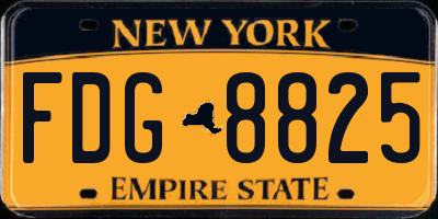 NY license plate FDG8825