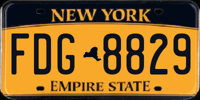 NY license plate FDG8829