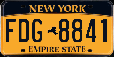 NY license plate FDG8841