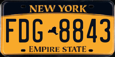 NY license plate FDG8843