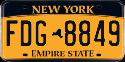NY license plate FDG8849
