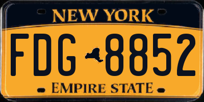 NY license plate FDG8852