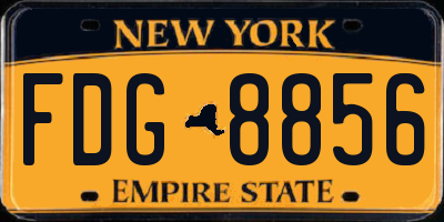 NY license plate FDG8856