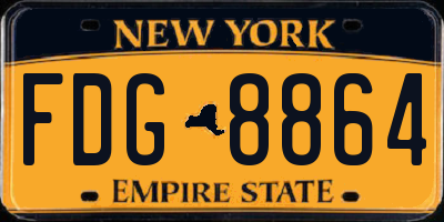 NY license plate FDG8864