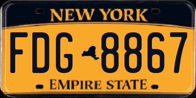NY license plate FDG8867