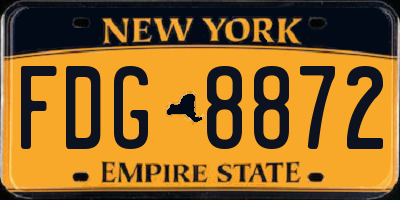 NY license plate FDG8872