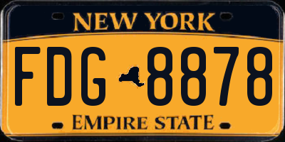 NY license plate FDG8878