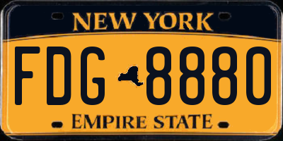 NY license plate FDG8880