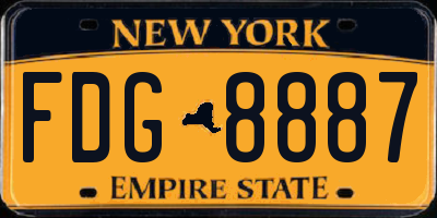 NY license plate FDG8887
