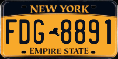 NY license plate FDG8891
