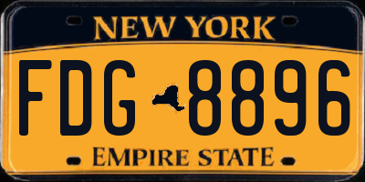 NY license plate FDG8896