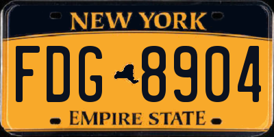 NY license plate FDG8904