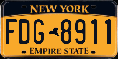 NY license plate FDG8911