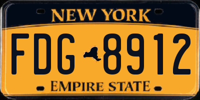 NY license plate FDG8912