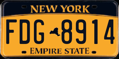 NY license plate FDG8914