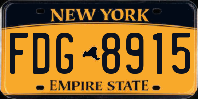 NY license plate FDG8915