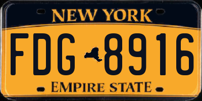 NY license plate FDG8916