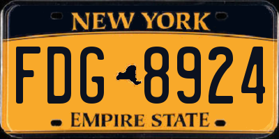 NY license plate FDG8924