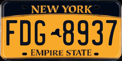 NY license plate FDG8937
